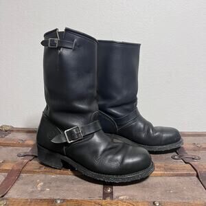 Double H West Boot Men 10.5 E Black Sonora Leather Steel Toe Motorcycle Engineer